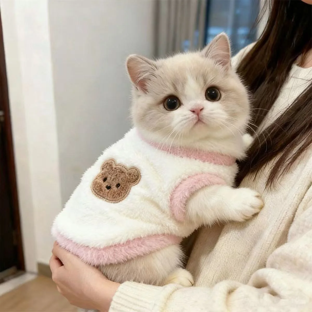 Teddy Embroidered Winter Pet Sweater