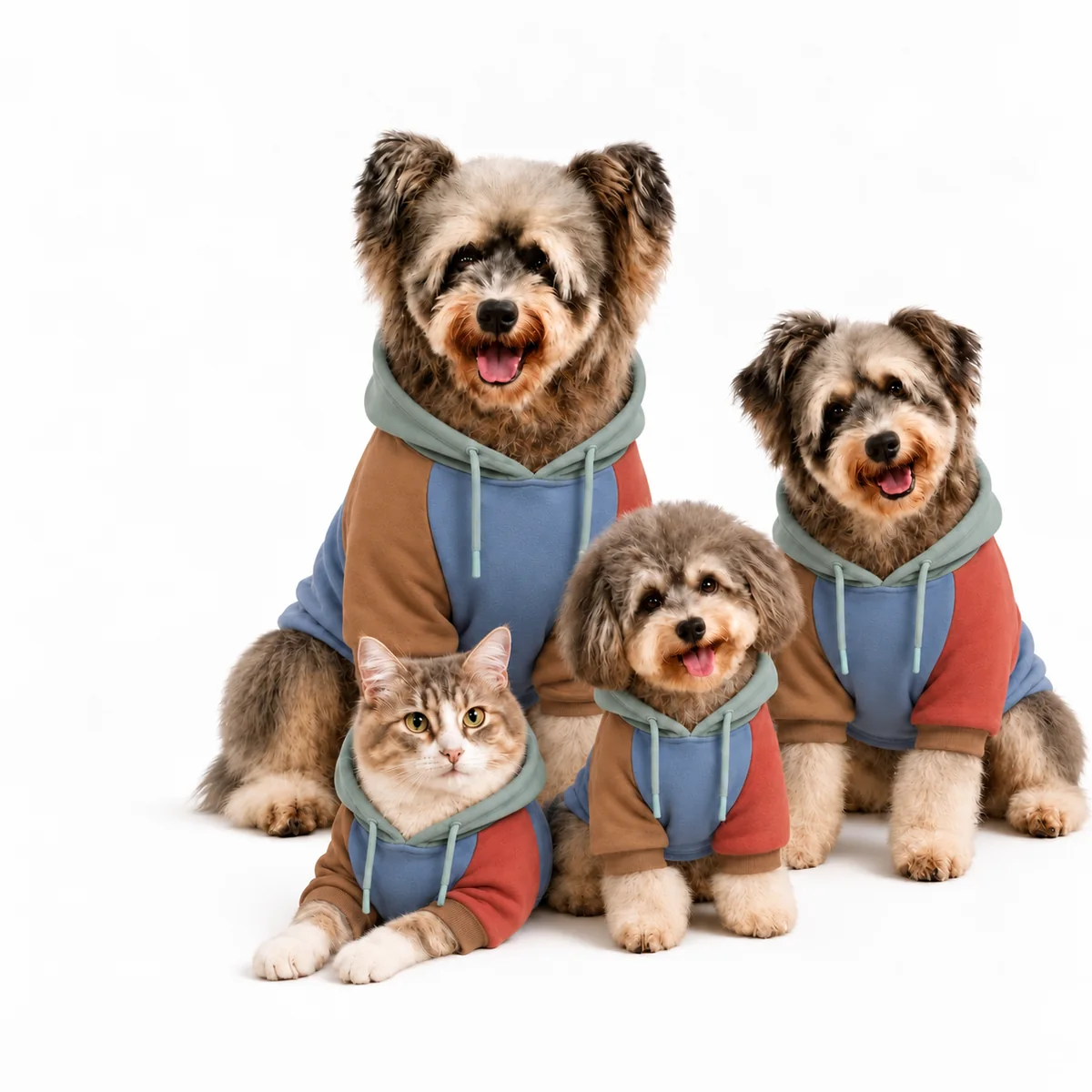 Colorblock Hooded Pet Sweatshirt