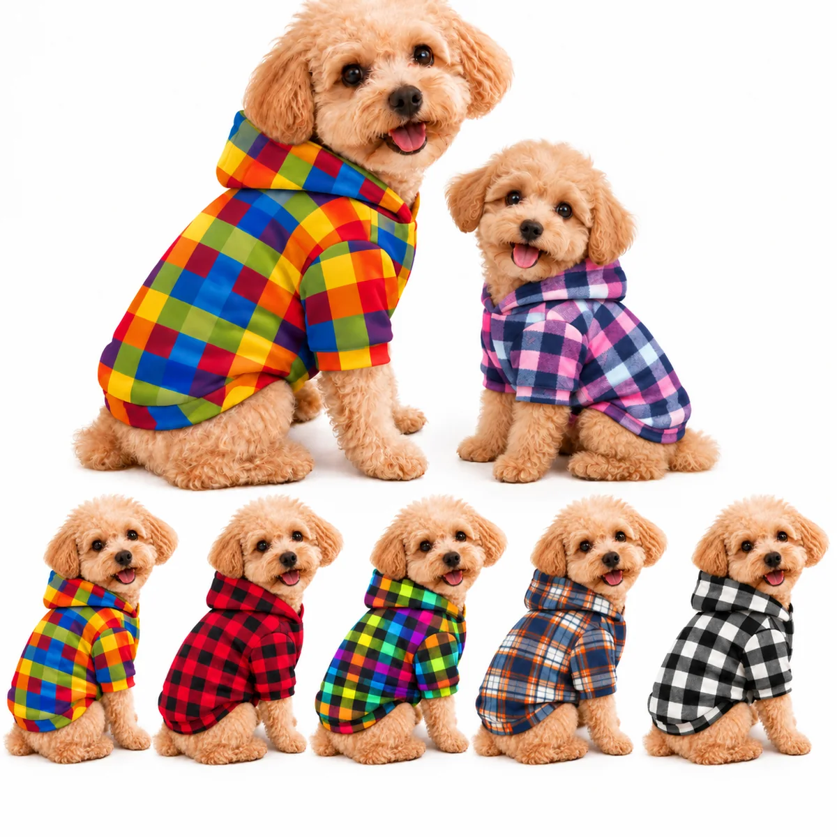 Plaid Fleece Pet Hoodie
